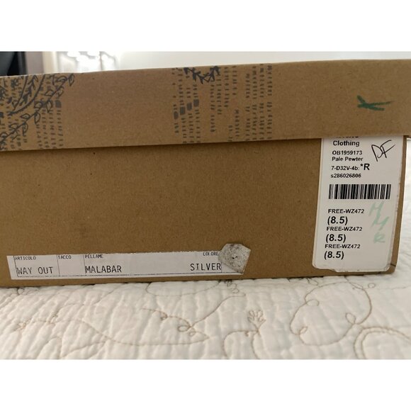 Free People Silver Way Out West Distressed Metallic Western Cowboy Boots 8.5 - Picture 9 of 10